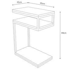 MESA DE APOIO LATERAL INDUSTRIAL EM S 69 x 25 x 45