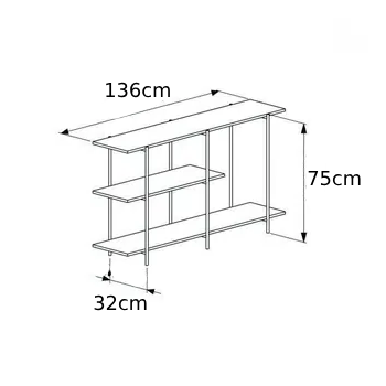 APARADOR INDUSTRIAL VENGOG TUBULAR 136 X 32 X 75